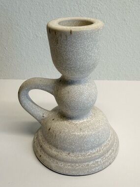 Magnolia Ceramic Taper Candle Holder Speckled Rustic Modern
